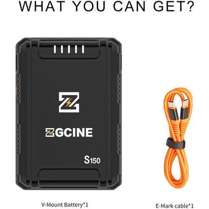 ZGCINE ZG-S150 Batería V-Mount 133.2Wh 2x USB-C 100W con Cable