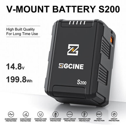 ZGCINE ZG-S200 Batería V-Mount 200Wh 2x USB-C 100W con Cable