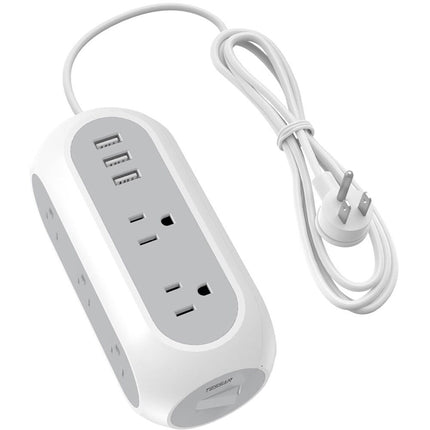 Tessan Regleta de Sobretensión con 8 Enchufes 3 Puertos USB 6.5 ft