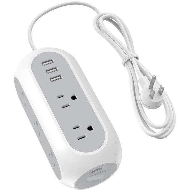 Tessan Regleta de Sobretensión con 8 Enchufes 3 Puertos USB 6.5 ft