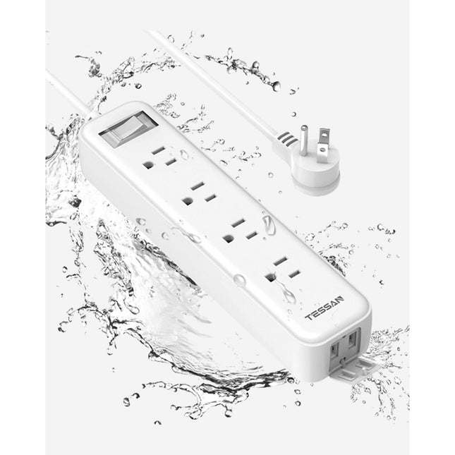 Tessan Protector Sobretensiones Exterior 4 Tomas 2 USB 6 pies IPX4
