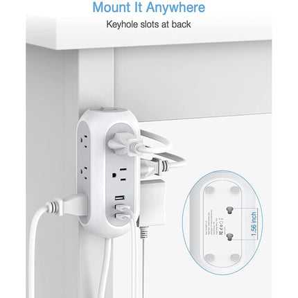 Tessan Regleta de Sobretensión con 8 Enchufes 3 Puertos USB 6.5 ft