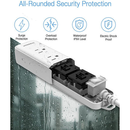 Tessan Protector Sobretensiones Exterior 4 Tomas 2 USB 6 pies IPX4