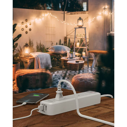 Tessan Protector Sobretensiones Exterior 4 Tomas 2 USB 6 pies IPX4