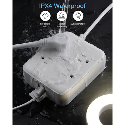Tessan Protector de Pico Exterior 4 Salidas 2 USB 6 Pies Impermeable
