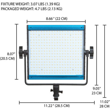 Dracast X Series LED500 Panel de luz LED bicolor 8x8 3200-5600K 836 Lux con difusor y estuche