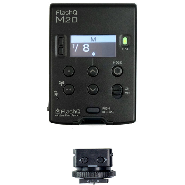 LightPix Labs FlashQ M20 con Transmisor Control de Exposición 2.4 GHz 29.5 ft alcance para Sony