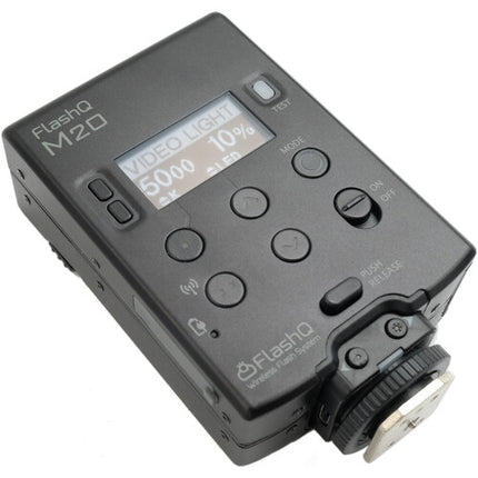 LightPix Labs FlashQ M20 con Transmisor Control de Exposición 2.4 GHz 29.5 ft alcance para Sony