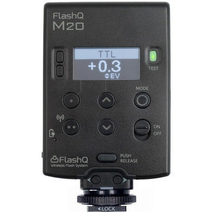 LightPix Labs FlashQ M20 con Transmisor Control de Exposición 2.4 GHz 29.5 ft alcance para Sony