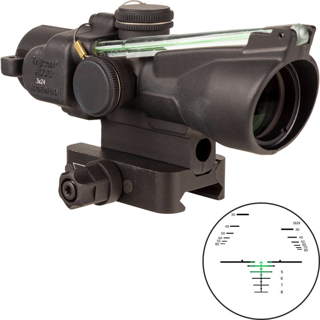 Trijicon 3x24 XB ACOG Óptica Compacta para Ballesta 400-440 fps con Montura Q-LOC