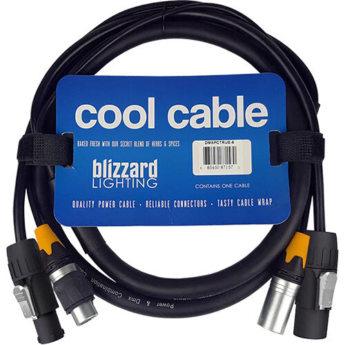 Blizzard Cool Cable Cable combo powerCON TRUE1 y DMX 3-Pin 3 pies 14 AWG IP65