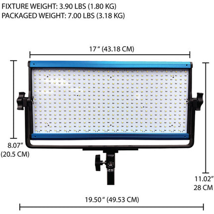 Dracast X Series LED1000 Panel LED Luz Diaria 1480 Lux 17x8 Pulg AC DC