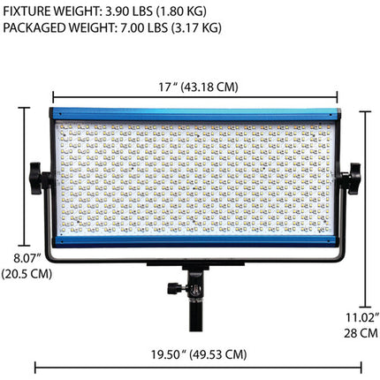 Dracast X Series LED1000 Panel LED RGB para video 1375 Lux 19.5x10.5" con Estuche