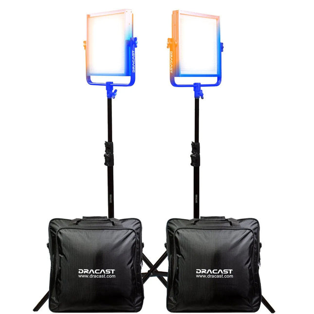 Dracast Pro Series LED1000 Panel LED Bi-Color 3200-5600K 3402 Lux Kit 2 Luces y Trípodes