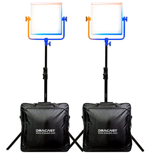 Dracast Pro Series LED1000 Panel LED Bi-Color 3200-5600K 3402 Lux Kit 2 Luces y Trípodes