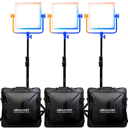 Dracast Pro Series LED1000 Panel LED Bi-Color 12x12 Pulg 3402 Lux Kit 3 Luces