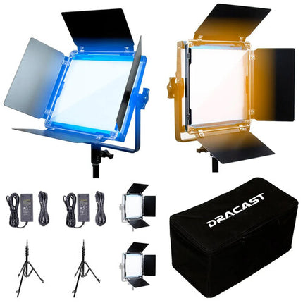 Dracast X Series LED500 Panel LED Bi-Color 8x8 836 Lux Kit 2 Luces