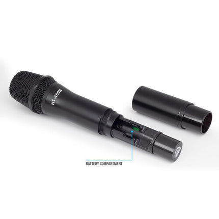 Nady D-450-HT Sistema de Micrófono Inalámbrico Digital de 4 Canales 300 Pies Alcance 10 Horas Batería