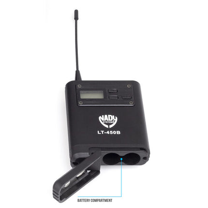 Nady D-450-LT Sistema de Micrófono Lavalier Digital Inalámbrico 4 Canales 300 ft Alcance 10 Horas Batería