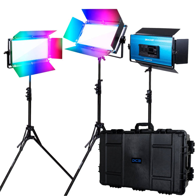 Dracast X Series LED1000 Panel LED RGB Kit 3 Luces 1375 Lux 2800-8000K