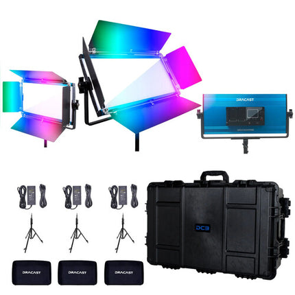 Dracast X Series LED1000 Panel LED RGB Kit 3 Luces 1375 Lux 2800-8000K