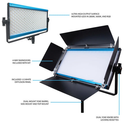 Dracast X Series LED1000 Panel LED RGB Kit 3 Luces 1375 Lux 2800-8000K