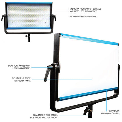 Dracast X Series LED1000 Panel LED RGB Kit 3 Luces 1375 Lux 2800-8000K