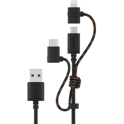 Moshi Cable de carga universal 3 en 1 1 metro Lightning USB-C Micro-USB