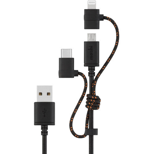 Moshi Cable de carga universal 3 en 1 1 metro Lightning USB-C Micro-USB
