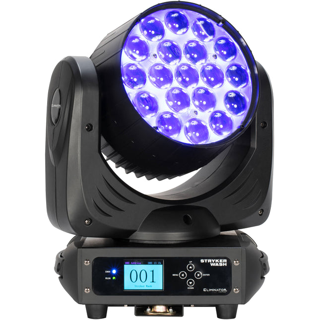Eliminator Lighting Stryker Wash Quad Cabezal Móvil LED RGBW 19x12W Zoom 6-50º