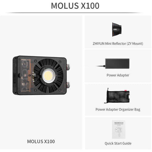 Zhiyun MOLUS X100 Luz Monolight Bi-Color 2700-6500K 3881 lux con Reflector