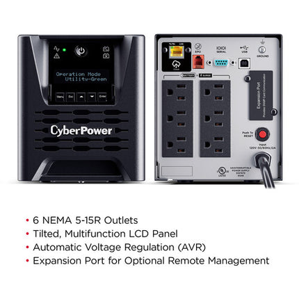 CyberPower PR750LCD3C UPS ondulado inteligente 750VA 750W 6 salidas protegidas