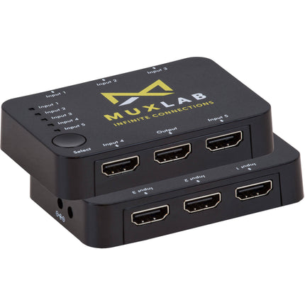 MuxLab 5x1 conmutador HDMI 4K HDR compatible HDCP IR mando