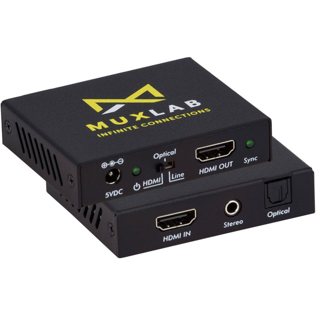 MuxLab 4K HDMI 2.0 Audio Embedder con soporte UHD 4K60 y audio multicanal