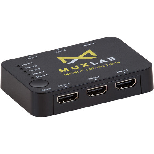 MuxLab 5x1 conmutador HDMI 4K HDR compatible HDCP IR mando