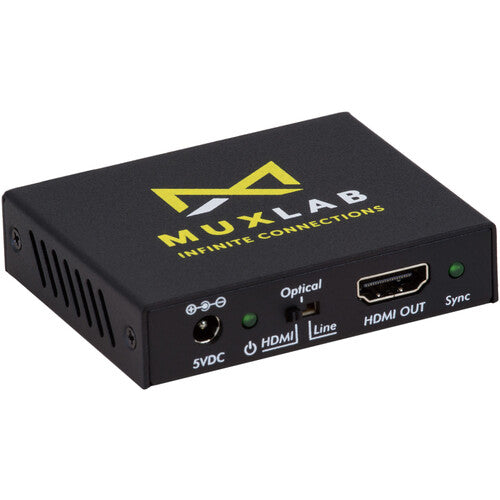 MuxLab 4K HDMI 2.0 Audio Embedder con soporte UHD 4K60 y audio multicanal