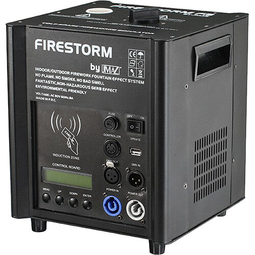 JMAZ Firestorm F3 Máquina Portátil de Chispas Frías Altura Ajustable 3 a 12 ft con Control Remoto Inalámbrico