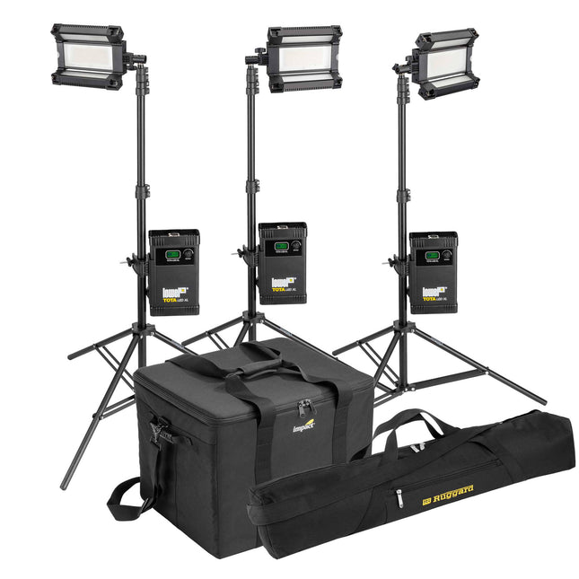 Lowel TOTA LED XL Kit de Luz Flood LED Día 3 Luces 5600K 11200 Lux