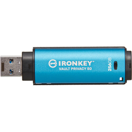 Kingston 256GB IronKey Vault Privacy 50 USB Flash Drive USB-A 3.2 250MB/s Lectura 180MB/s Escritura