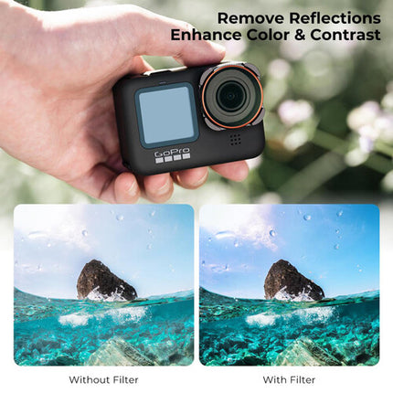 K&F Concept Kit de 4 Filtros para GoPro HERO9 10 11 Negro ND8 ND16 ND32 CPL vidrio óptico