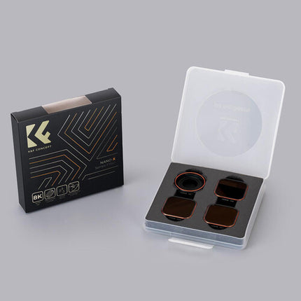 K&F Concept Kit de 4 Filtros para GoPro HERO9 10 11 Negro ND8 ND16 ND32 CPL vidrio óptico