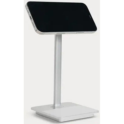 LAB22 Soporte Magnético para Teléfono con Carga Inalámbrica Dual Plata con Inclinación Ajustable 5 a 45°