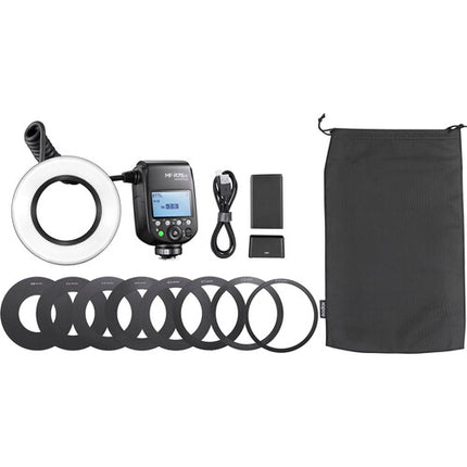 Godox MF-R76C TTL Flash Anular Macro para Canon con Batería Recargable y 8 Adaptadores
