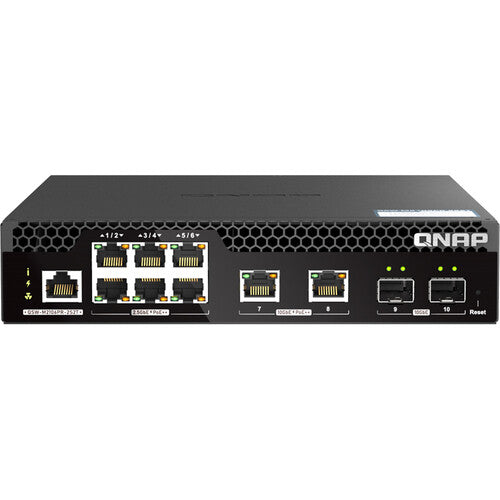 QNAP QSW-M2106PR-2S2T Switch de Red Gestionado 10 Puertos PoE++ 90W 55Gbps