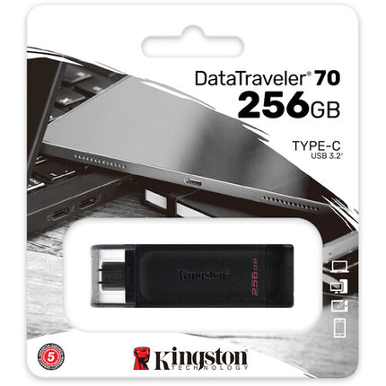 Kingston DataTraveler 70 Memoria USB Tipo-C 256GB USB 3.2 Gen 1 con Tapa Removible
