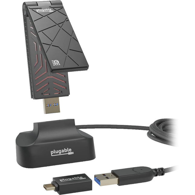 Plugable AX1800 Adaptador Inalámbrico Wi-Fi 6 USB-C Dual Band 1201 Mb/s