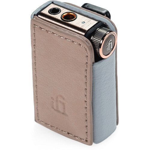 Funda iFi audio GO blu para DAC/Amp Bluetooth cuero genuino y clip trasero