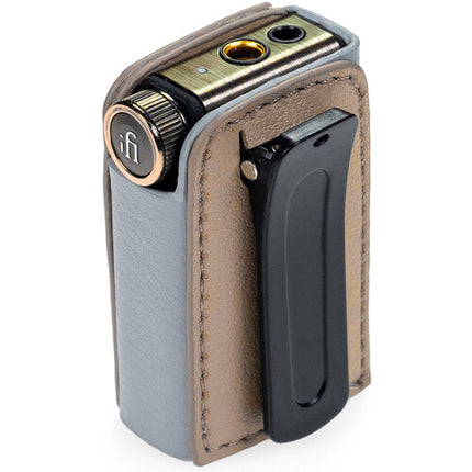 Funda iFi audio GO blu para DAC/Amp Bluetooth cuero genuino y clip trasero