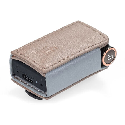 Funda iFi audio GO blu para DAC/Amp Bluetooth cuero genuino y clip trasero