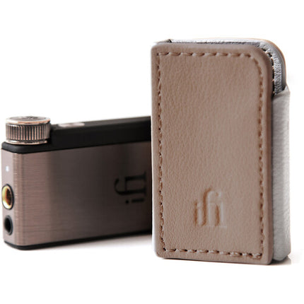 Funda iFi audio GO blu para DAC/Amp Bluetooth cuero genuino y clip trasero